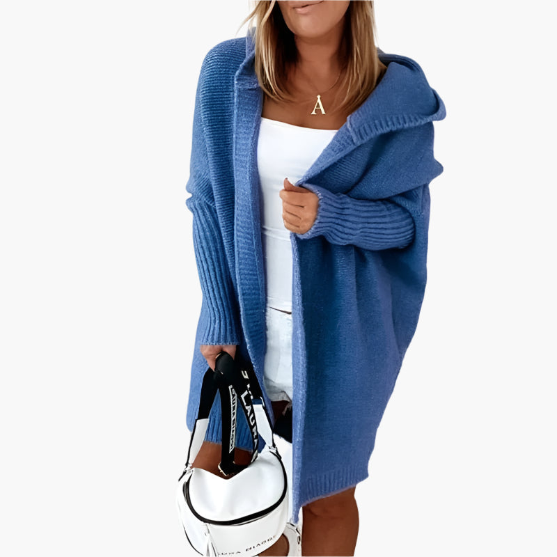 Cardigan Femme Décontracté à Capuche Style Cocooning, Idéal pour l’Automne et l’Hiver