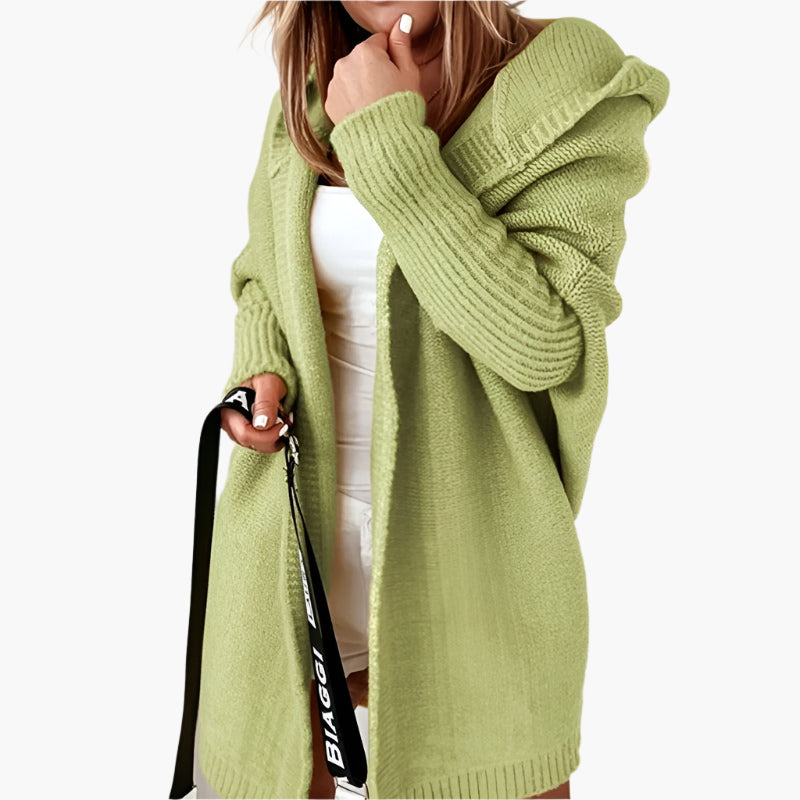 Cardigan Femme Décontracté à Capuche Style Cocooning, Idéal pour l’Automne et l’Hiver