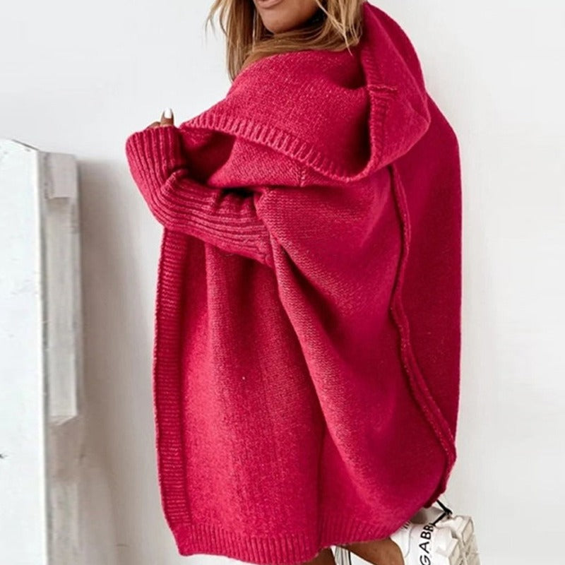 Cardigan Femme Décontracté à Capuche Style Cocooning, Idéal pour l’Automne et l’Hiver