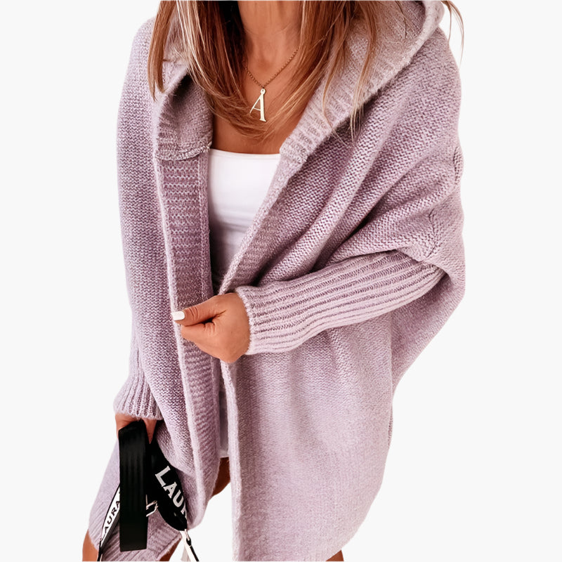 Cardigan Femme Décontracté à Capuche Style Cocooning, Idéal pour l’Automne et l’Hiver