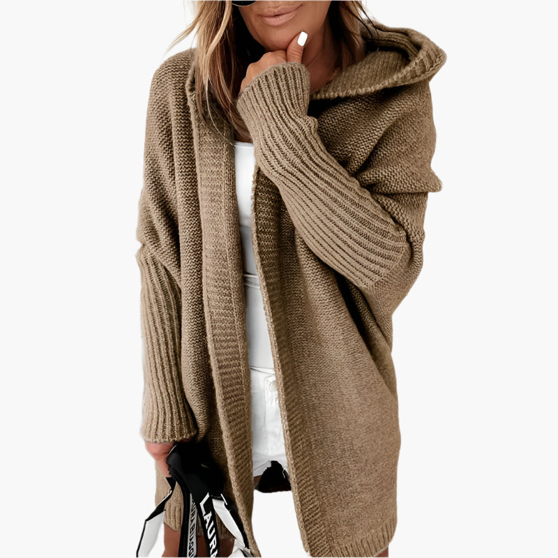 Cardigan Femme Décontracté à Capuche Style Cocooning, Idéal pour l’Automne et l’Hiver