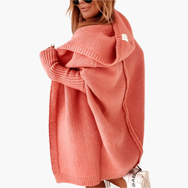 Cardigan Femme Décontracté à Capuche Style Cocooning, Idéal pour l’Automne et l’Hiver