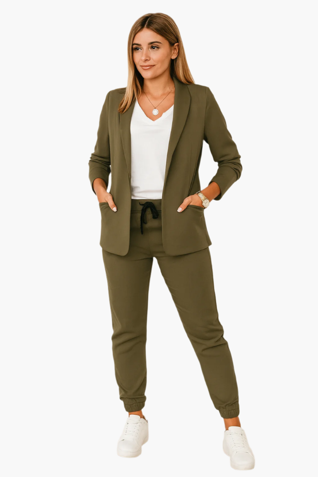 Tailleur Jogger Femme Élégant Style Décontracté pour Bureau et Quotidien