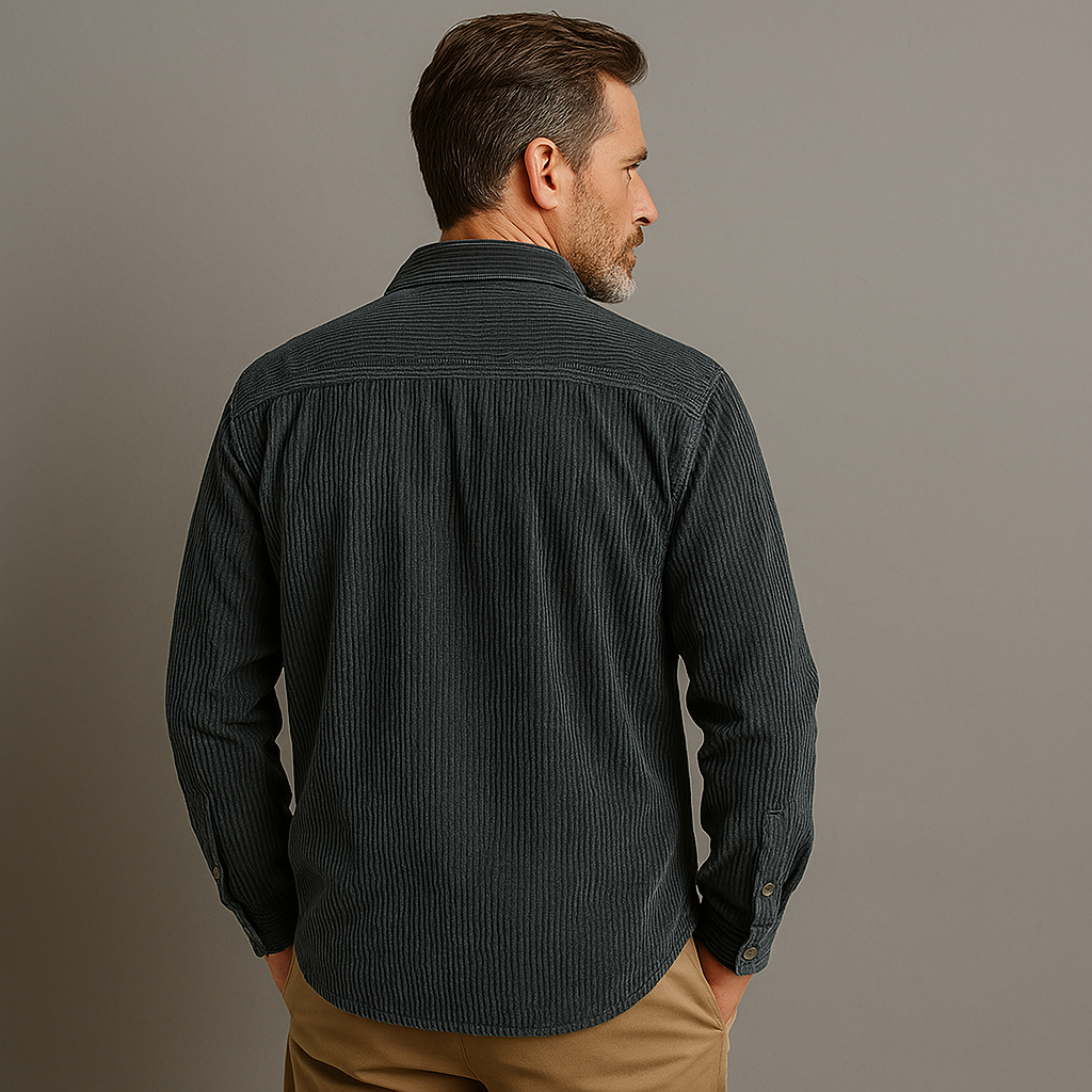 Chemise en velours côtelé style décontracté pour homme – idéale pour le quotidien et les loisirs