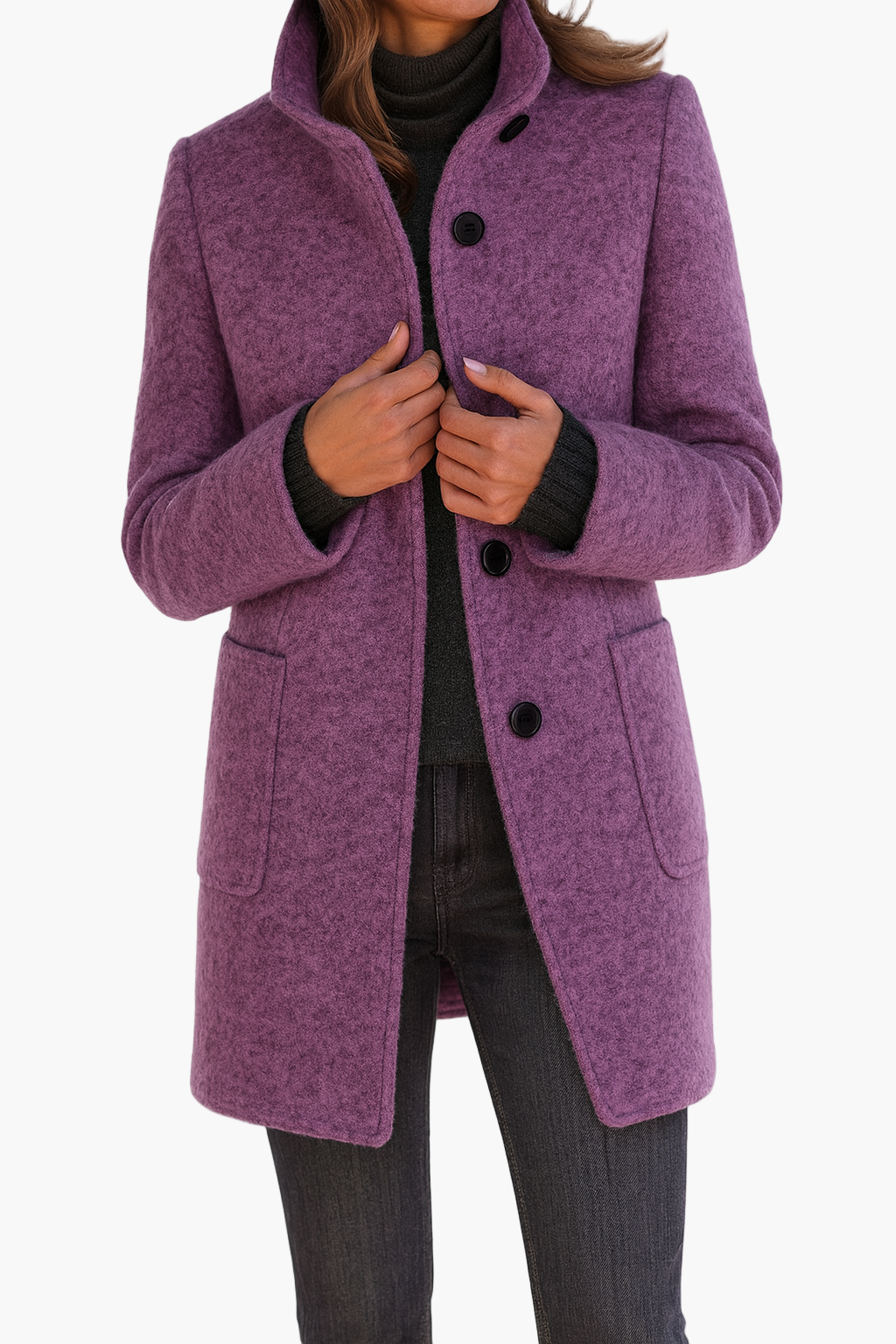 Manteau femme élégant coupe droite style urbain – Idéal pour l'automne et l'hiver