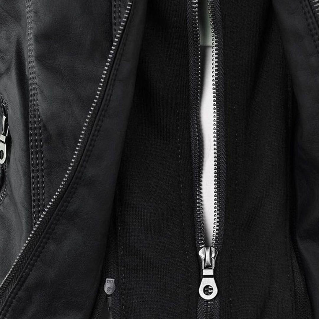 Veste mi-saison à capuche pour femme style motard urbaine élégante