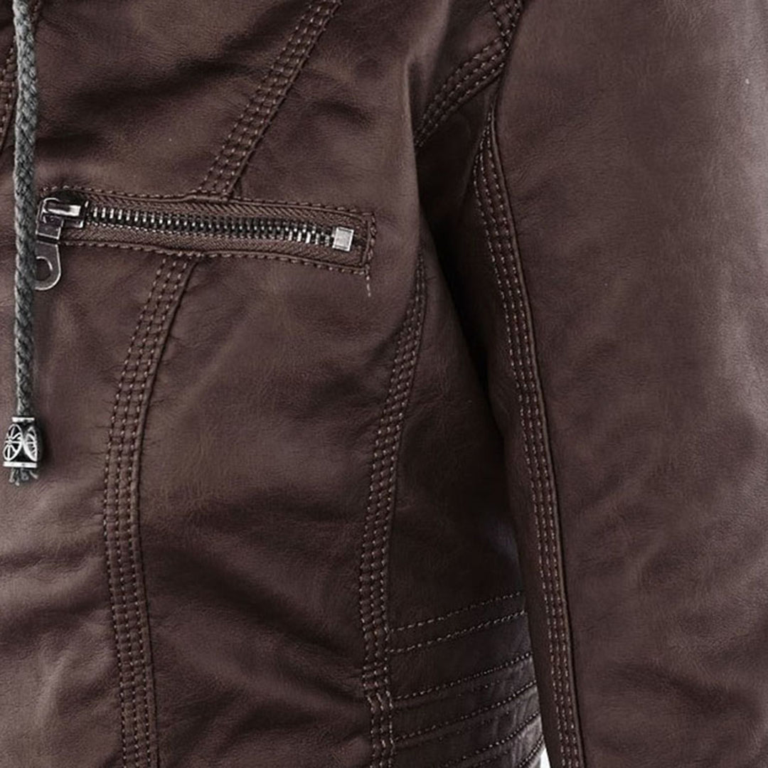 Veste Femme Style Motard à Capuche – Élégante et Polyvalente pour Toutes Saisons