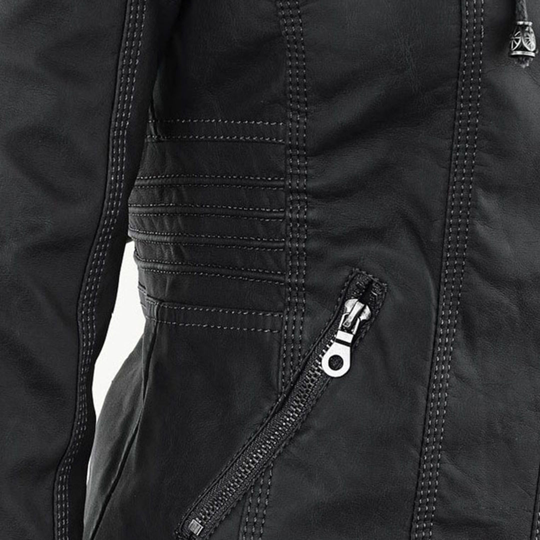 Veste Femme Style Motard à Capuche – Élégante et Polyvalente pour Toutes Saisons