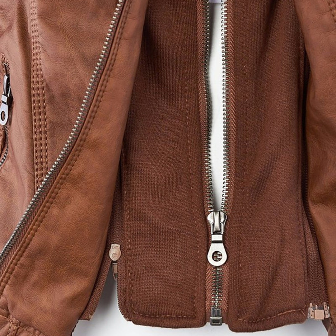 Veste Femme Style Motard à Capuche – Élégante et Polyvalente pour Toutes Saisons