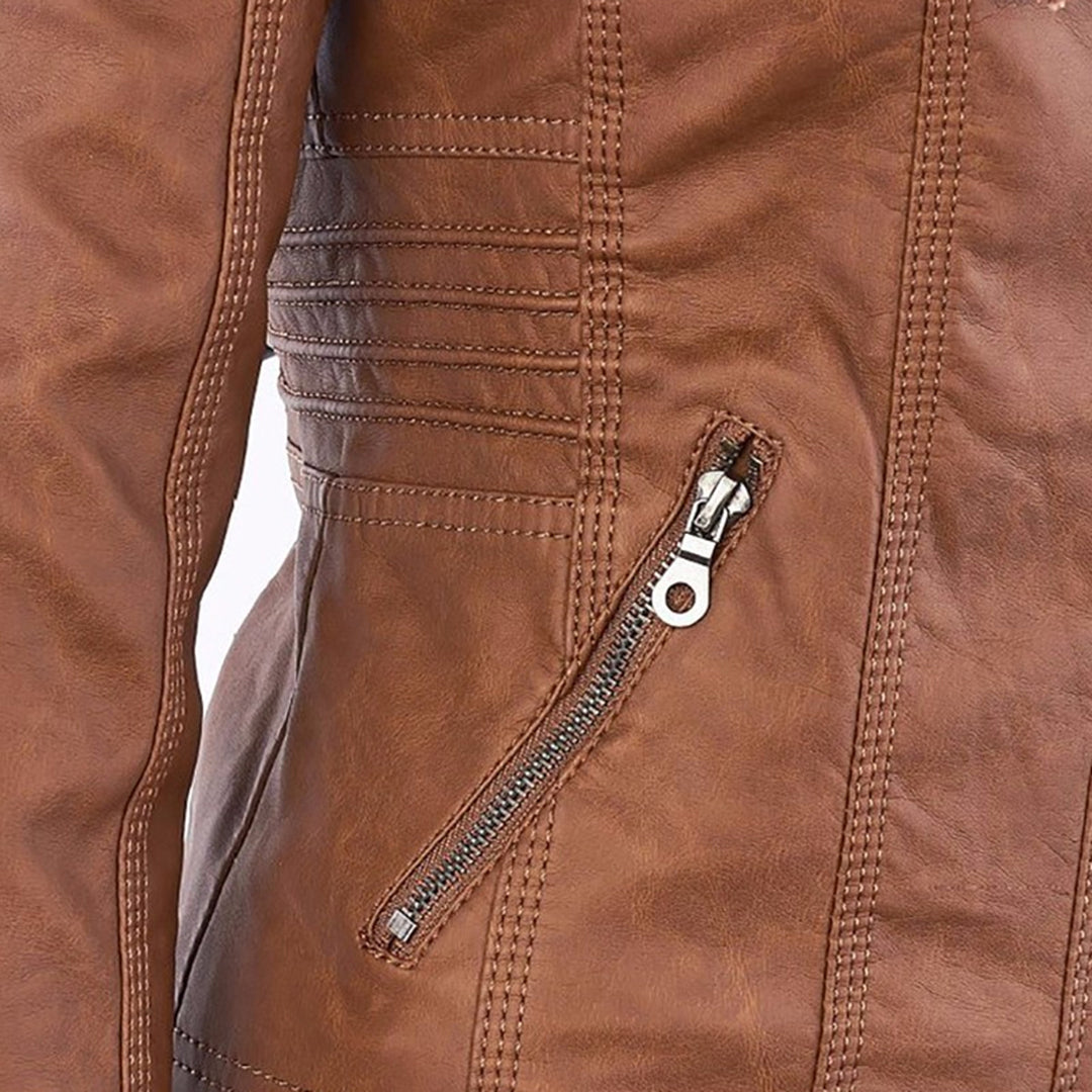 Veste Femme Style Motard à Capuche – Élégante et Polyvalente pour Toutes Saisons