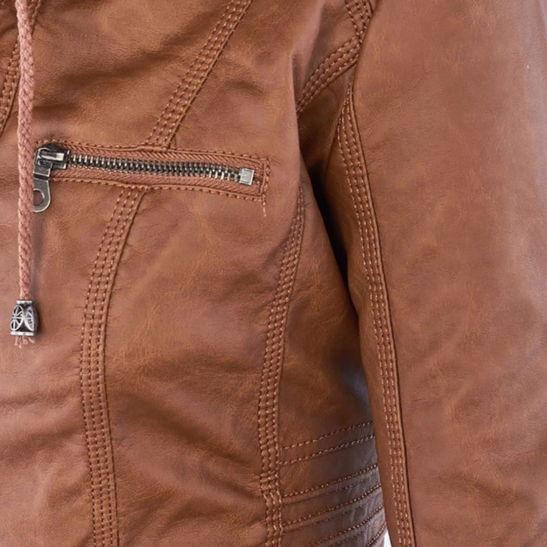 Veste Femme Style Motard à Capuche – Élégante et Polyvalente pour Toutes Saisons