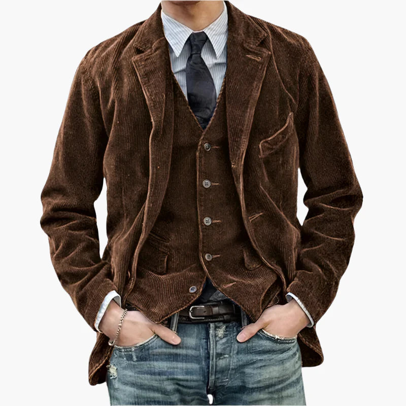 Veste Homme Style Vintage Décontracté Idéale pour Automne et Hiver