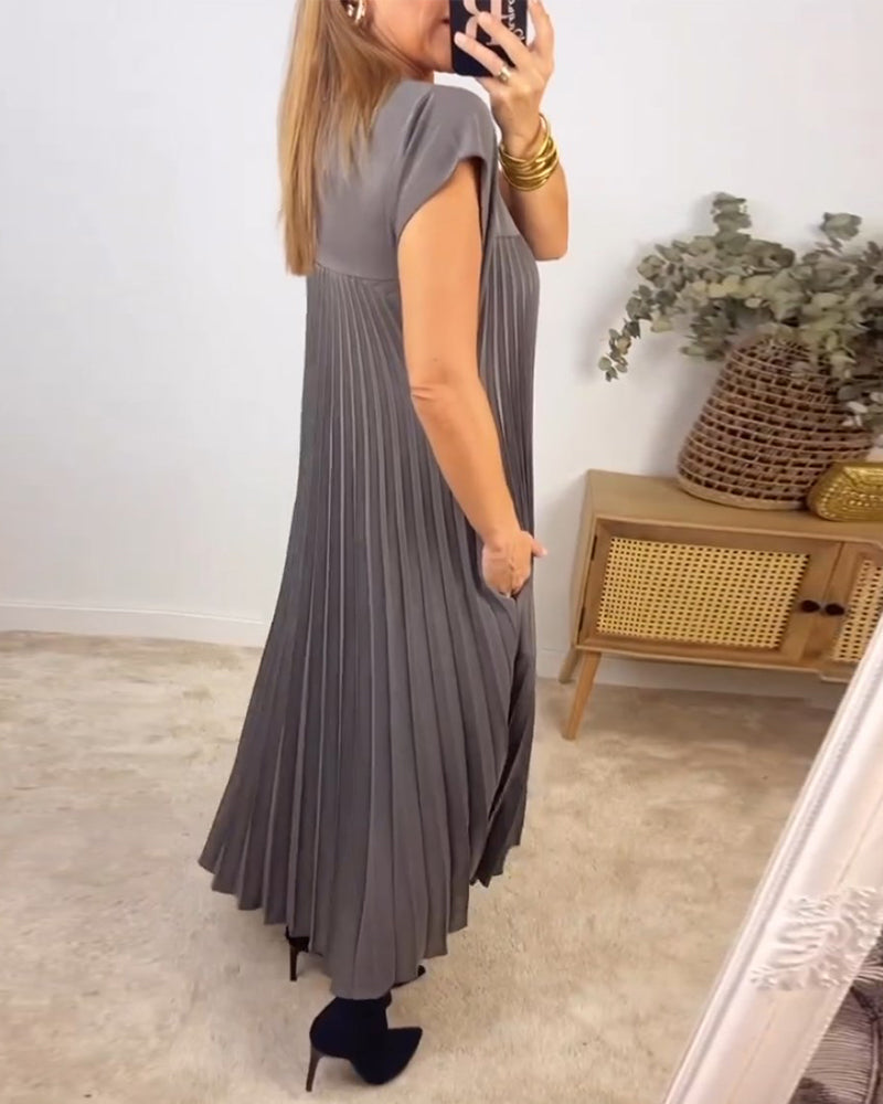 Ruth – Robe Femme Sans Manches Plissée Unie