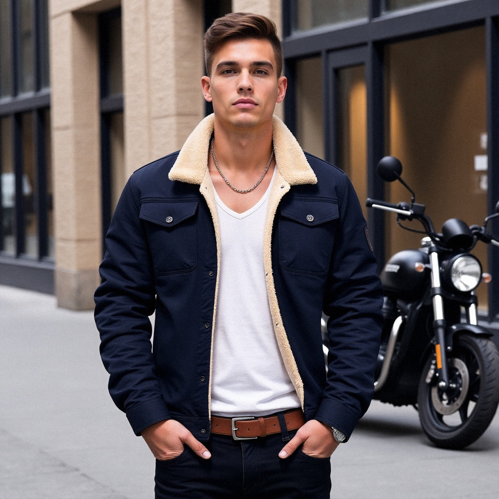 Veste Bomber Vintage Hiver pour Homme - Style Classique et Confort Quotidien