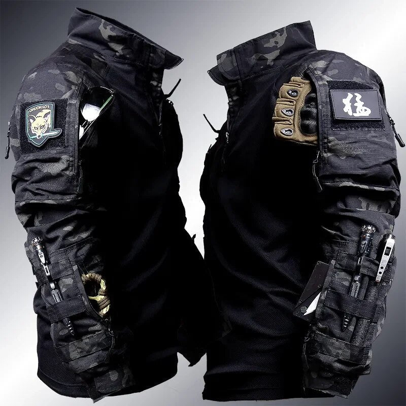 Ensemble tactique militaire pour homme – Veste et pantalon style commando polyvalent outdoor