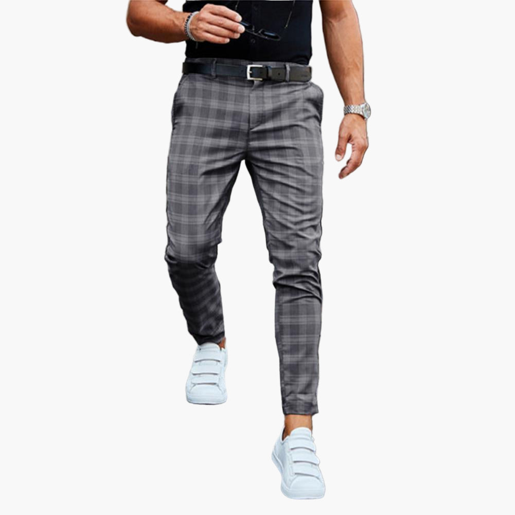 Pantalon chino homme à carreaux style décontracté et élégant