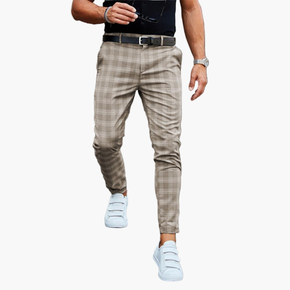 Pantalon chino homme à carreaux style décontracté et élégant