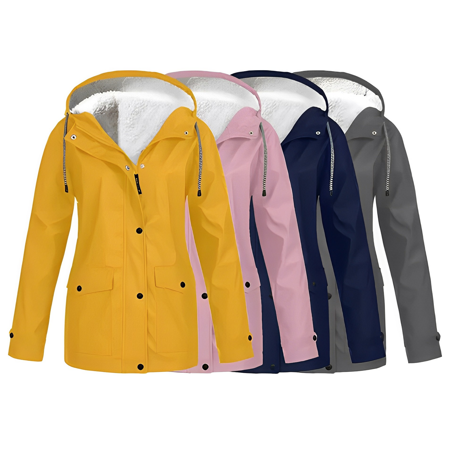 Veste imperméable femme style urbain doublée polaire pour hiver et pluie