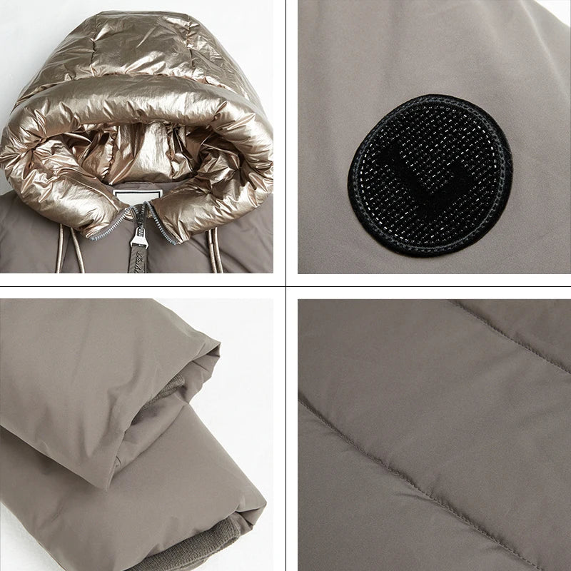 Manteau d'hiver femme style urbain chic avec col large – Idéal pour temps froid