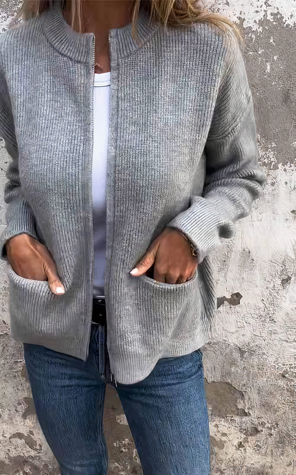 Veste zippée élégante pour femme – Style moderne et confortable, idéale au quotidien