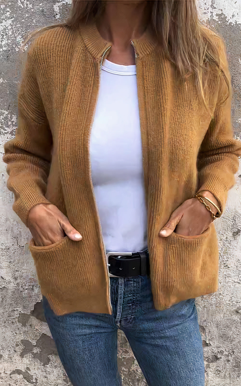 Veste zippée élégante pour femme – Style moderne et confortable, idéale au quotidien