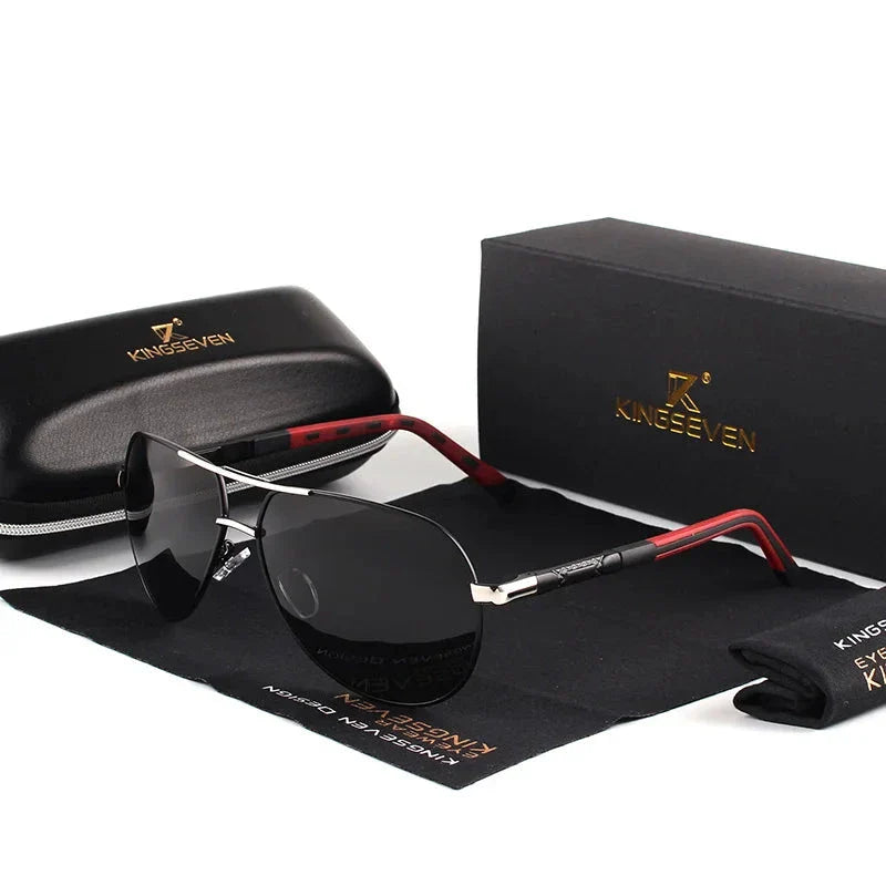 Denis – Lunettes de Soleil Polarisées en Aluminium Vintage pour Hommes