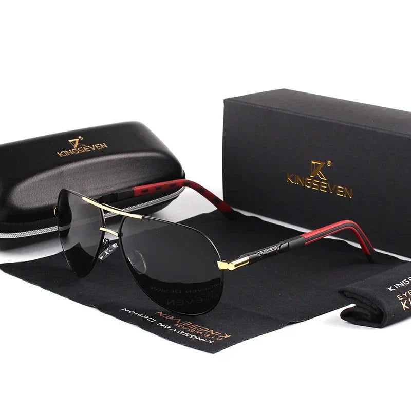 Denis – Lunettes de Soleil Polarisées en Aluminium Vintage pour Hommes