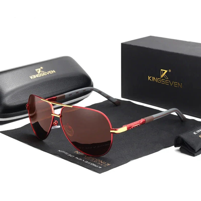 Denis – Lunettes de Soleil Polarisées en Aluminium Vintage pour Hommes