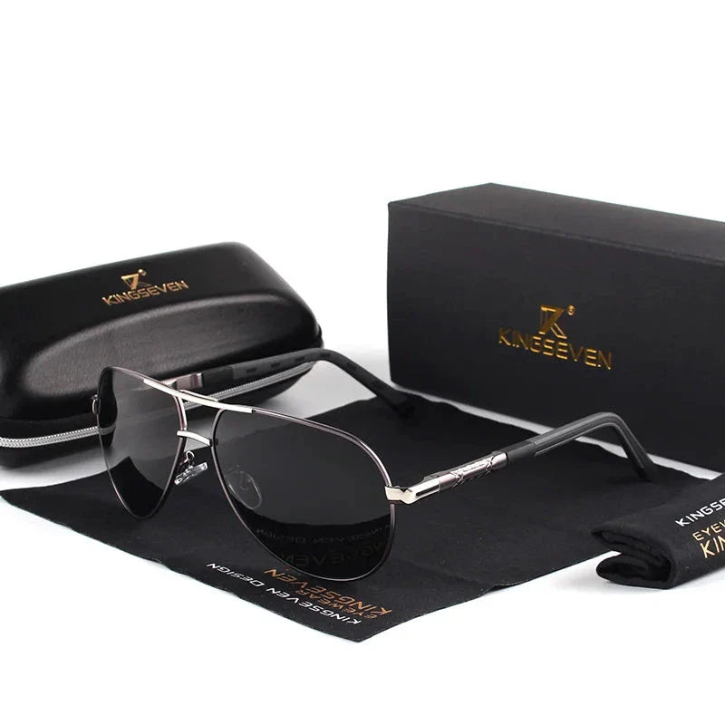 Denis – Lunettes de Soleil Polarisées en Aluminium Vintage pour Hommes