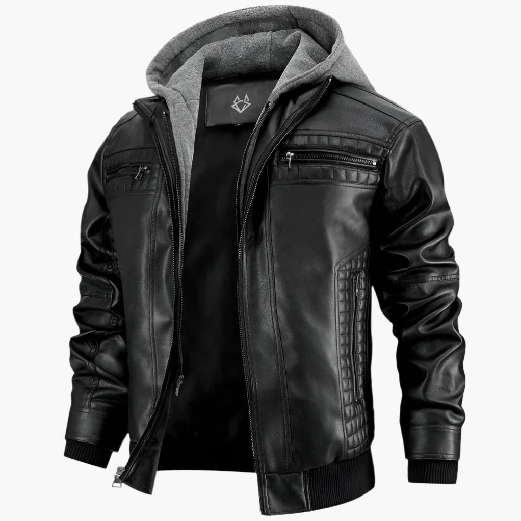Veste Motard à Capuche pour Homme Style Urbain Décontracté