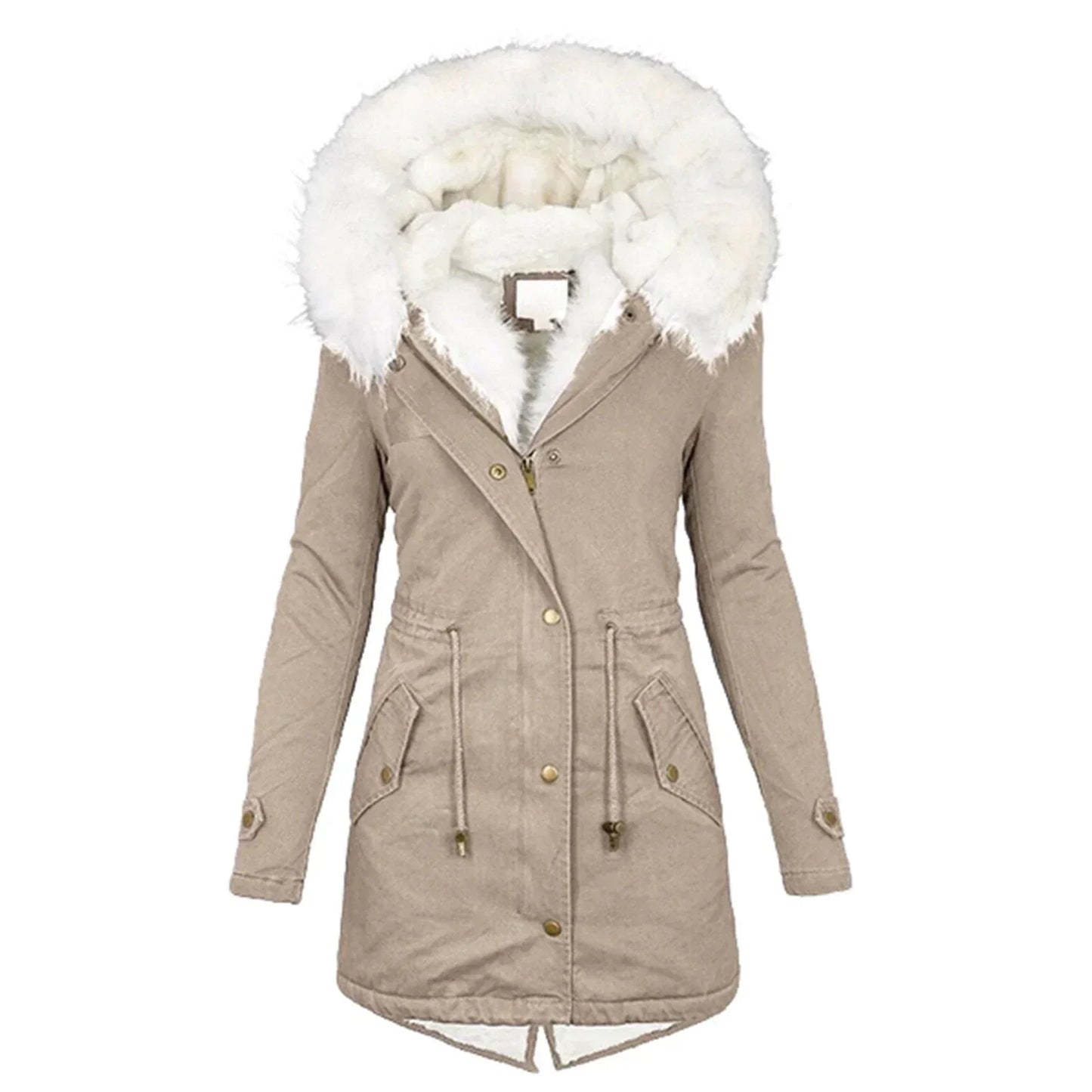 Majken - Veste d'Hiver avec Doublure en Fourrure