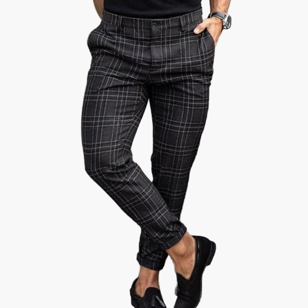Pantalon chino homme à carreaux style décontracté et élégant