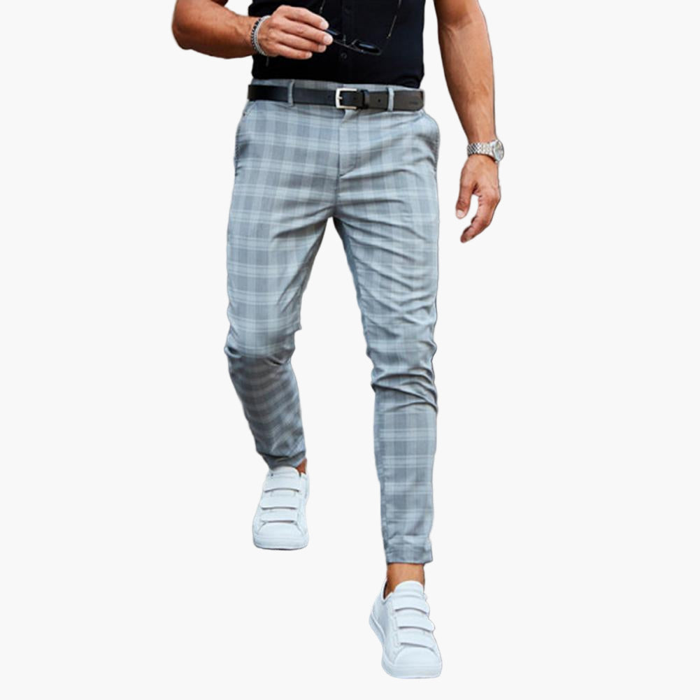 Pantalon chino homme à carreaux style décontracté et élégant