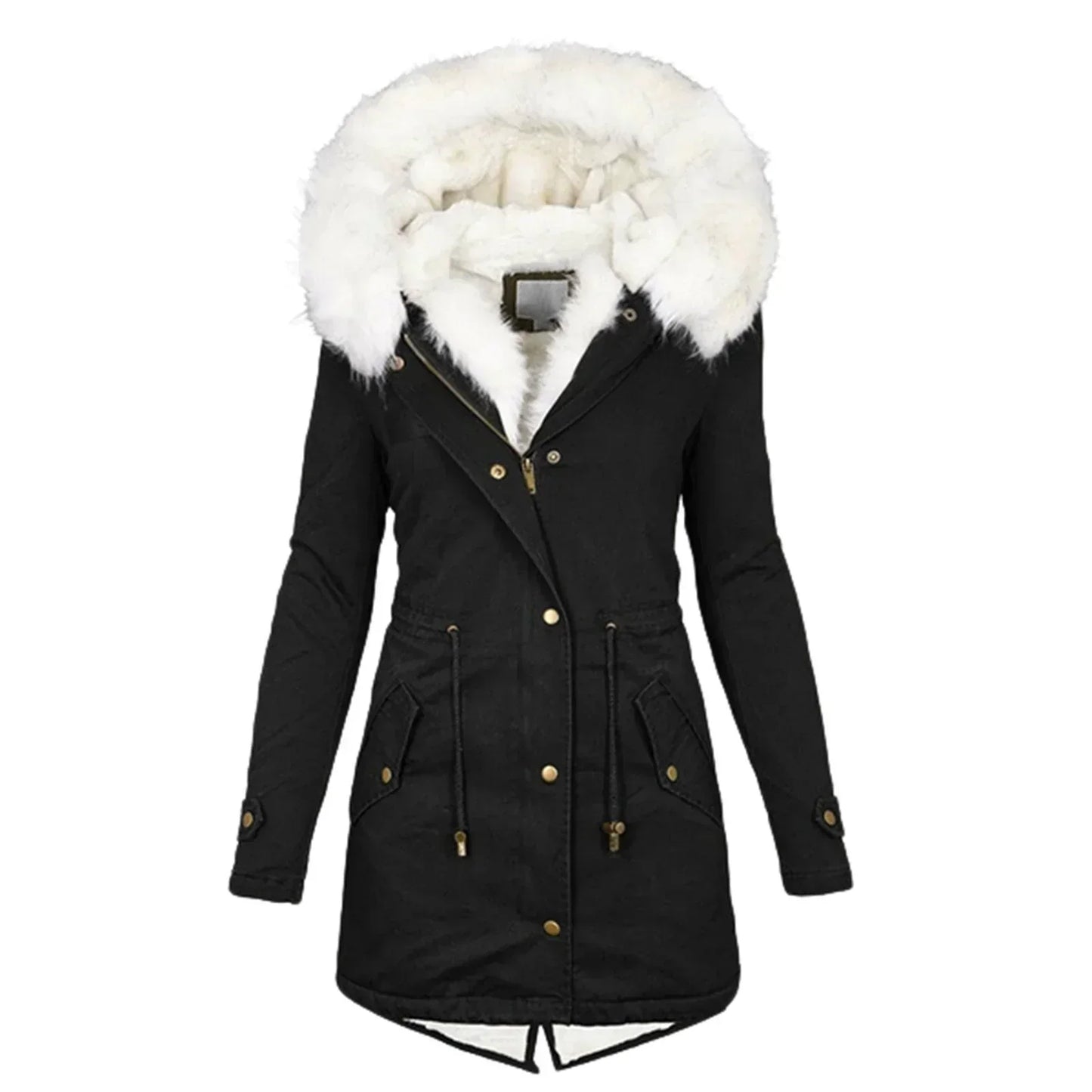 Majken - Veste d'Hiver avec Doublure en Fourrure