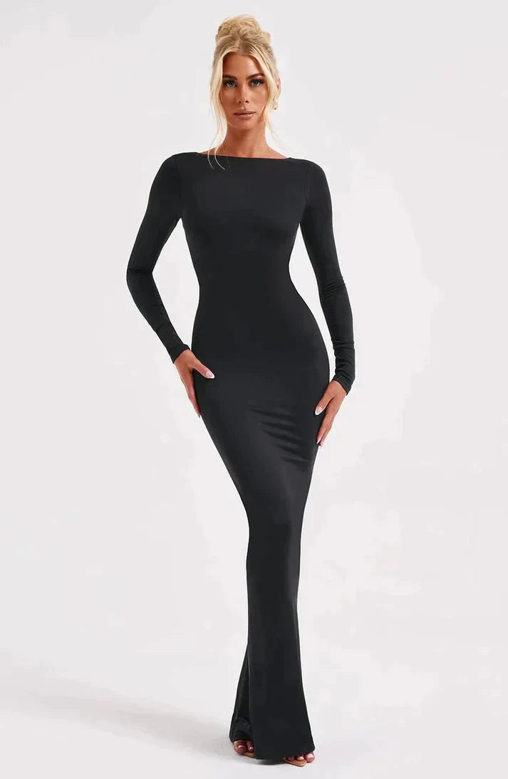 Gillian – Robe longue avec dos plongeant