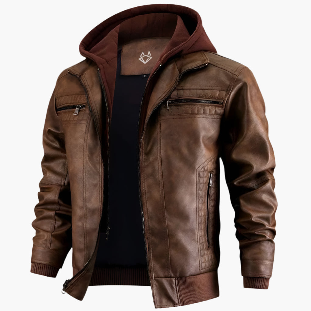 Veste Motard à Capuche pour Homme Style Urbain Décontracté