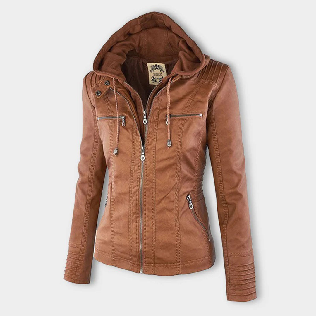 Veste Femme Style Motard à Capuche – Élégante et Polyvalente pour Toutes Saisons