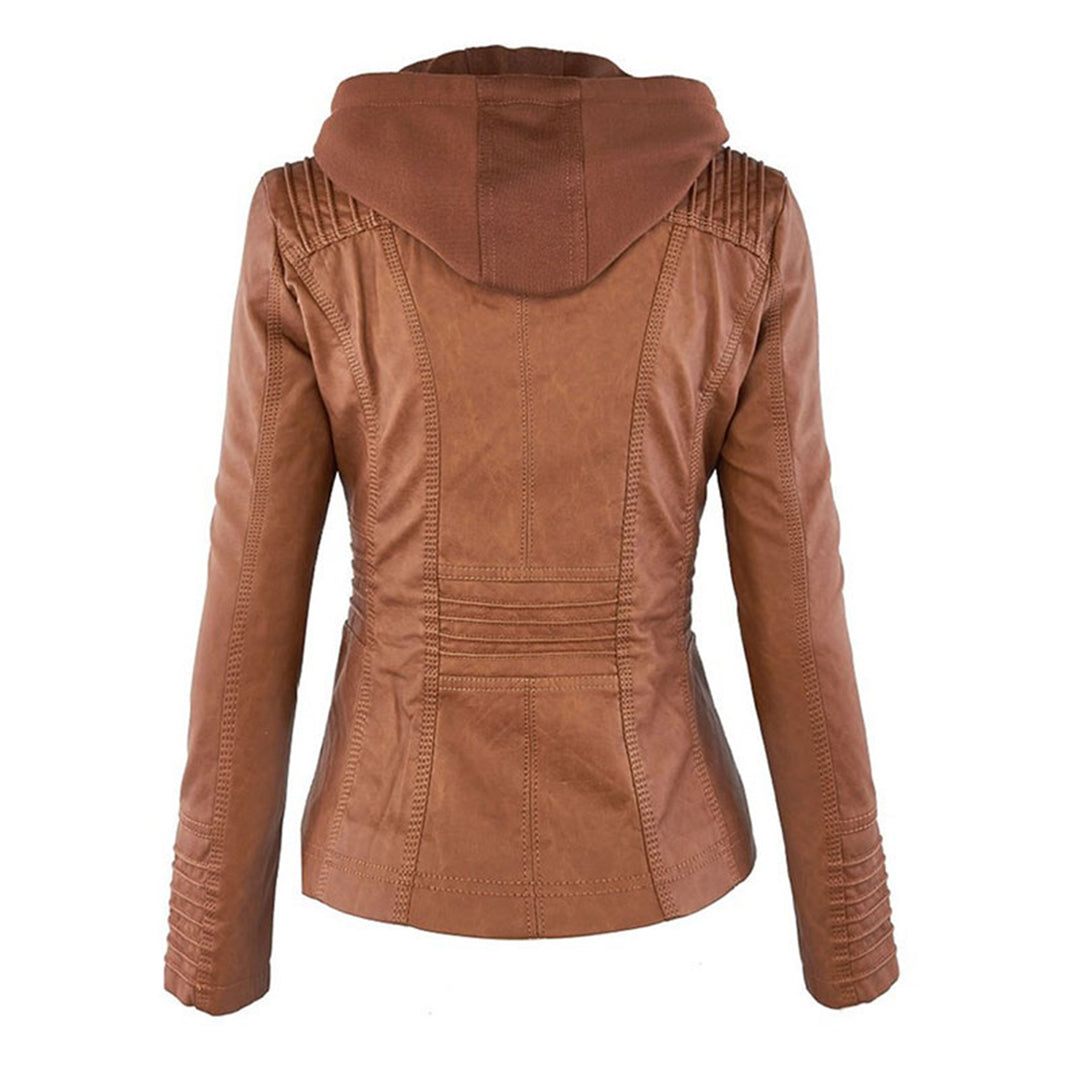Veste Femme Style Motard à Capuche – Élégante et Polyvalente pour Toutes Saisons