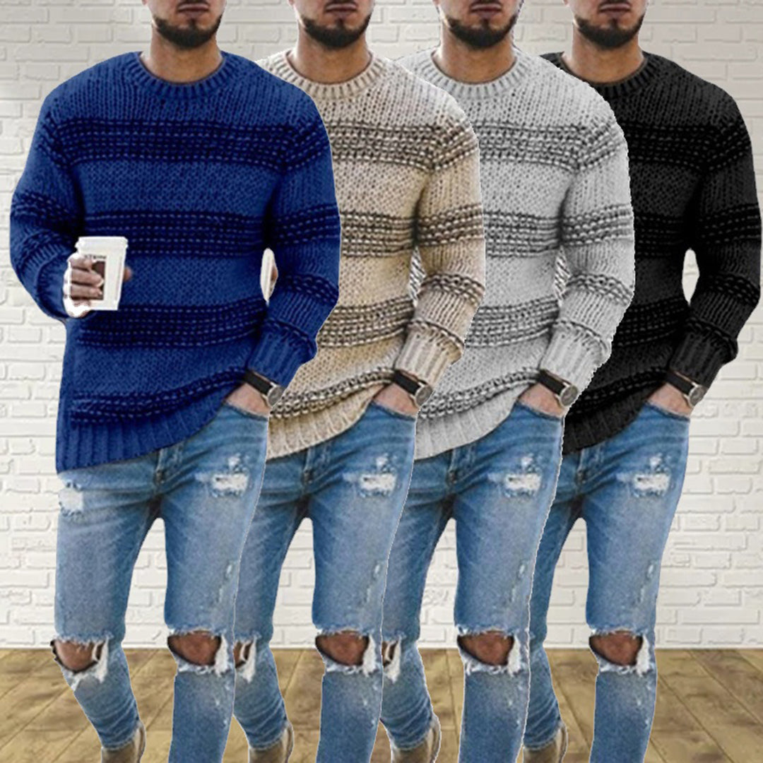 Pull en maille épaisse style nordique pour homme – Casual et élégant pour l’hiver