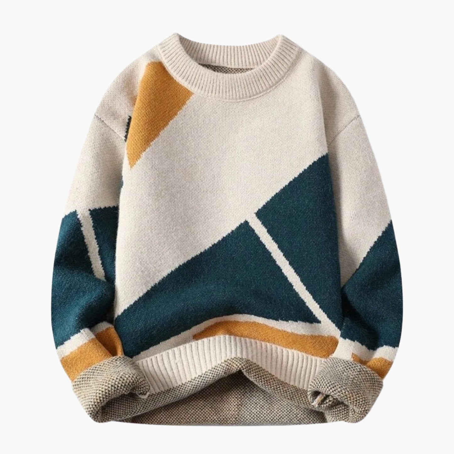 Pull décontracté style géométrique pour homme – idéal pour un look moderne et confortable