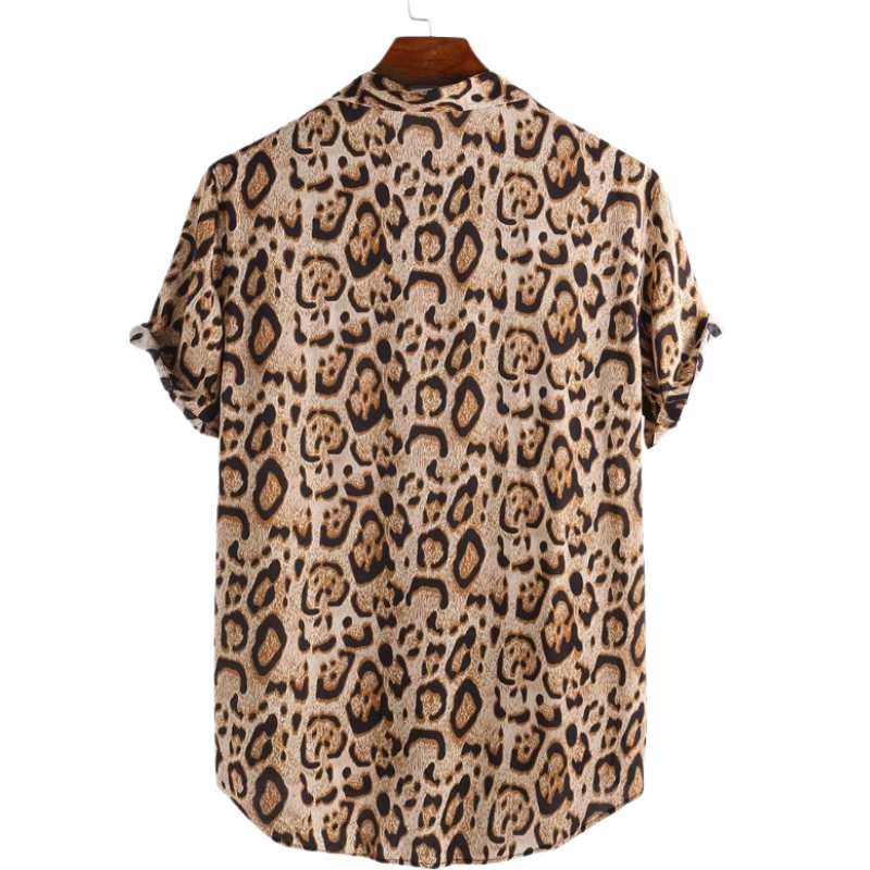 Chemise à Manches Courtes Imprimé Léopard pour Homme
