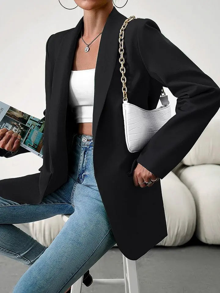 Blazer Ă Manches Longues avec Col Lapel