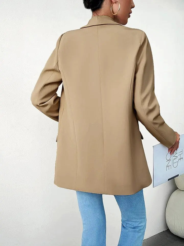 Blazer Ă Manches Longues avec Col Lapel
