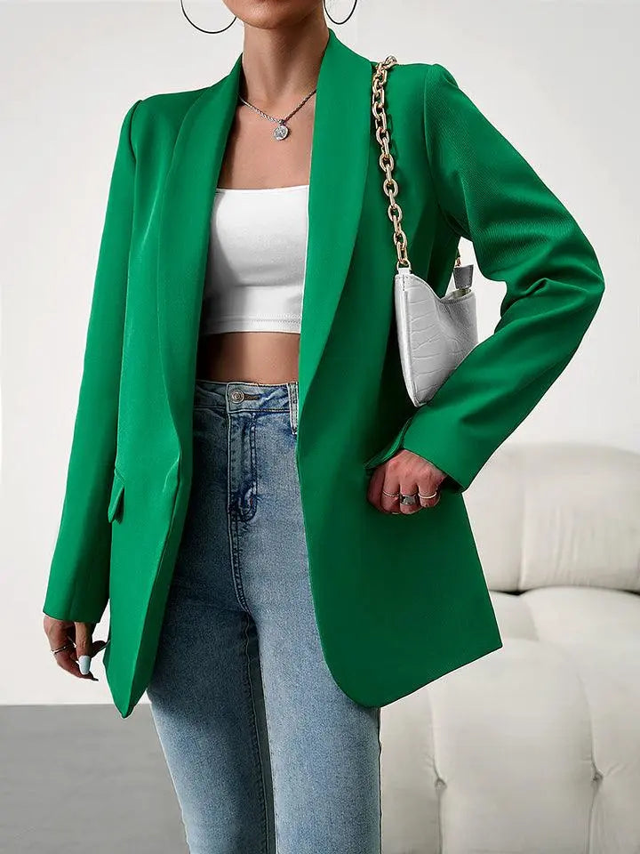 Blazer Ă Manches Longues avec Col Lapel