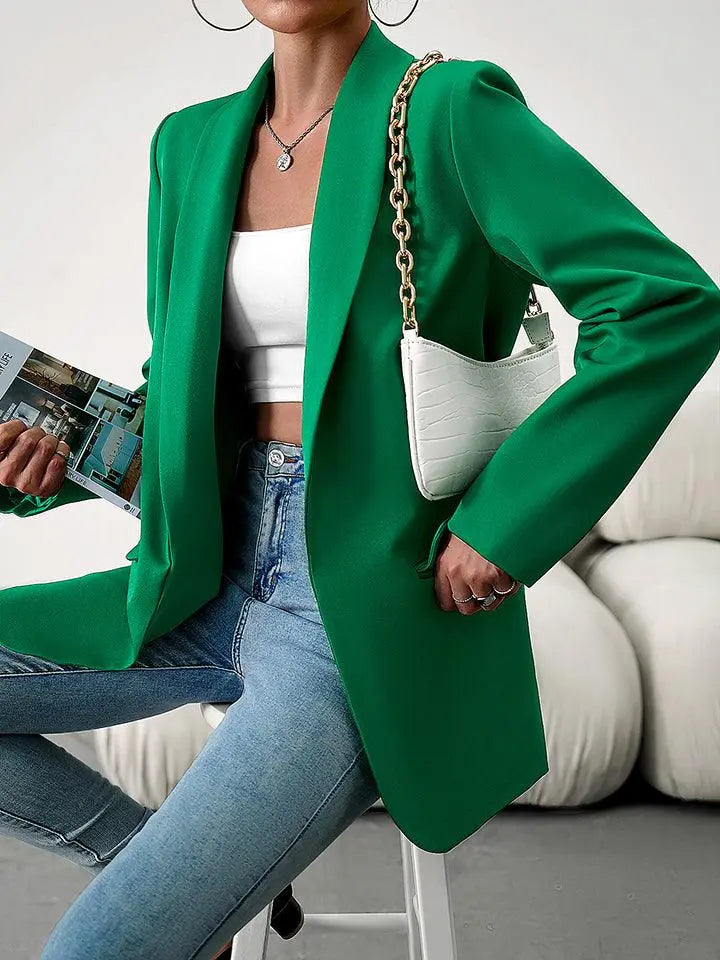 Blazer Ă Manches Longues avec Col Lapel