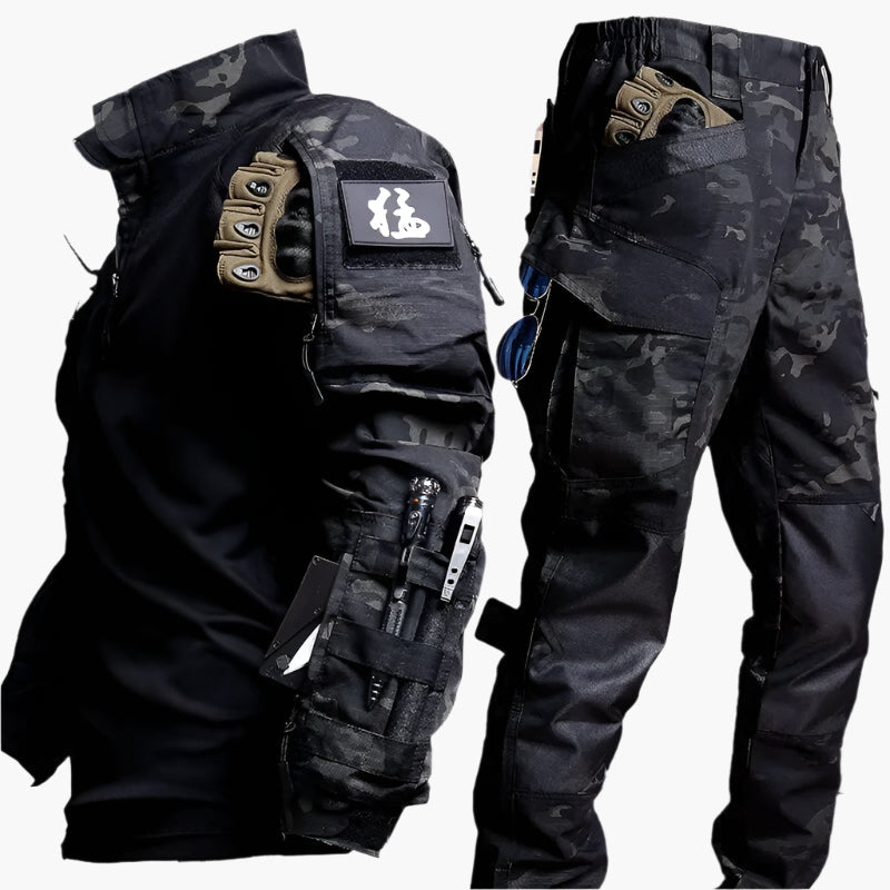 Ensemble tactique militaire pour homme – Veste et pantalon style commando polyvalent outdoor