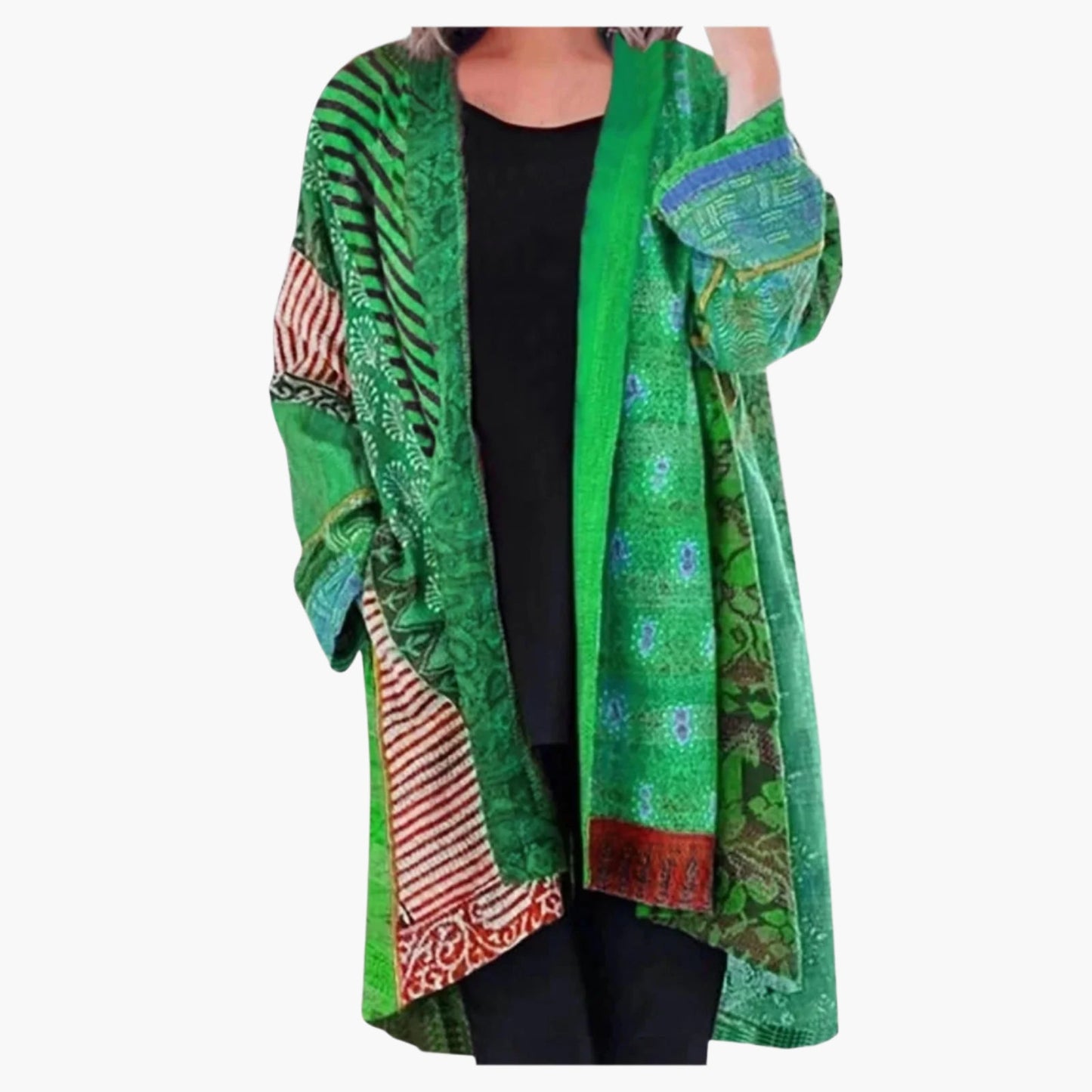 Manteau kimono bohème ample pour femme, style artistique chic, idéal toute saison