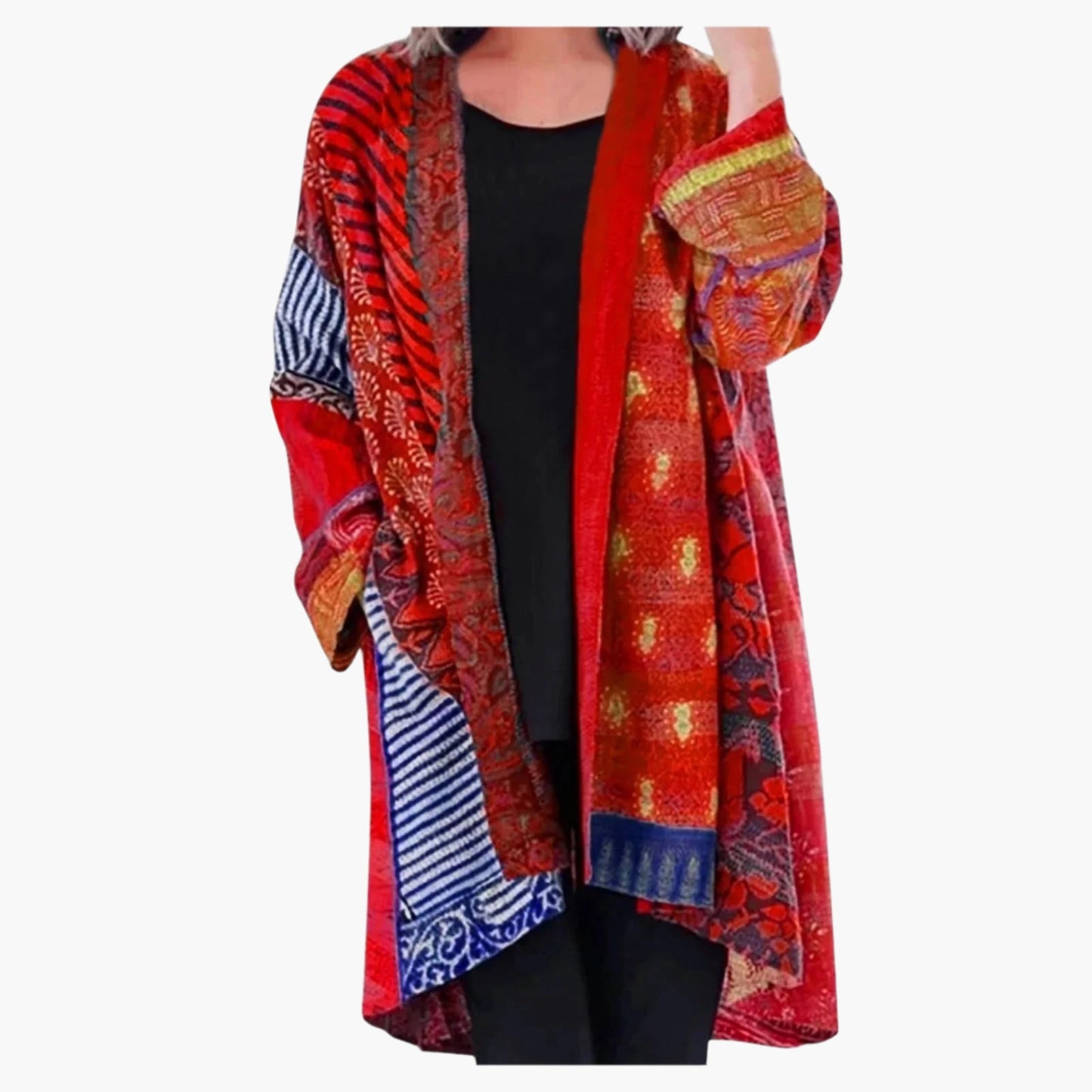 Manteau kimono bohème ample pour femme, style artistique chic, idéal toute saison