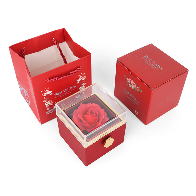 Brenda – Boîte à Rose Éternelle avec Collier Caché pour Femme