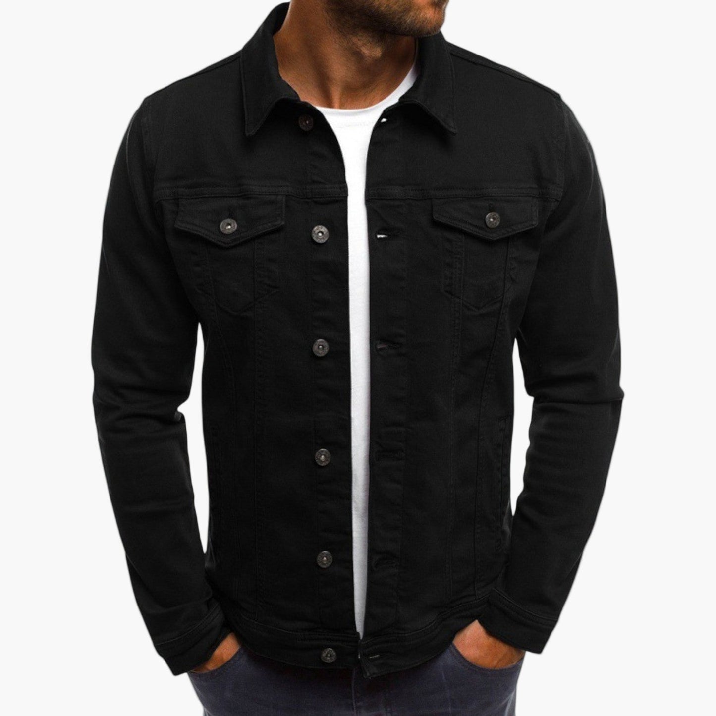 Veste en jean classique pour homme style urbain polyvalent